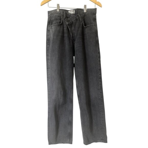 Agolde Criss Cross Straight Leg High Rise Jeans Size 26 In Synchronize Wash - Picture 10 of 15